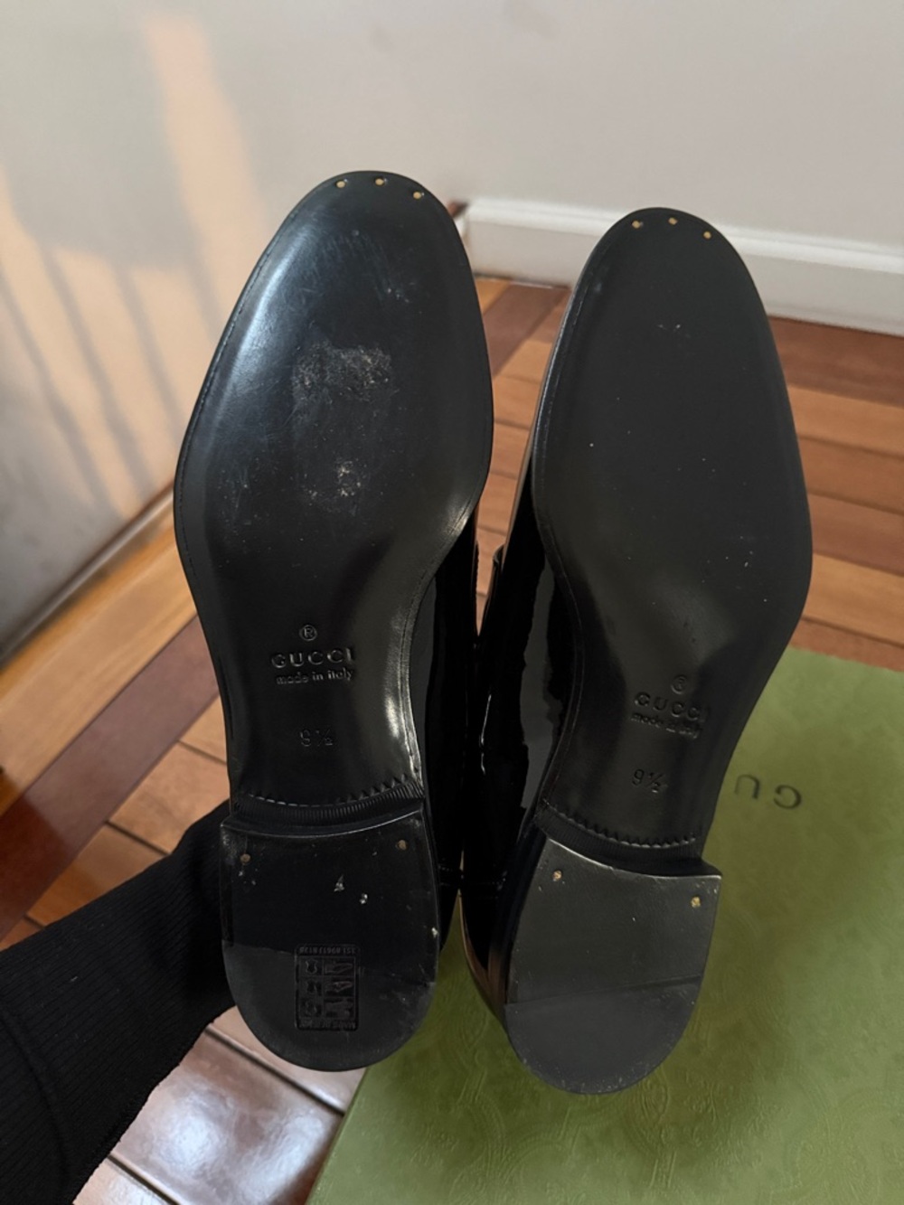 NIB Men’s Gucci Interlocking G Patent Leather Loafers 9.5 - Picture 8 of 10